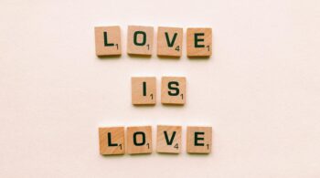 brown wooden love is lover decor