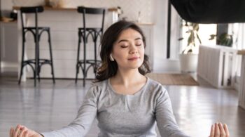 woman practicing yoga