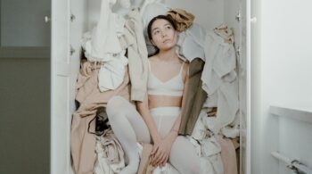 woman inside a closet