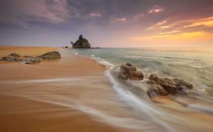 beach during golden hour